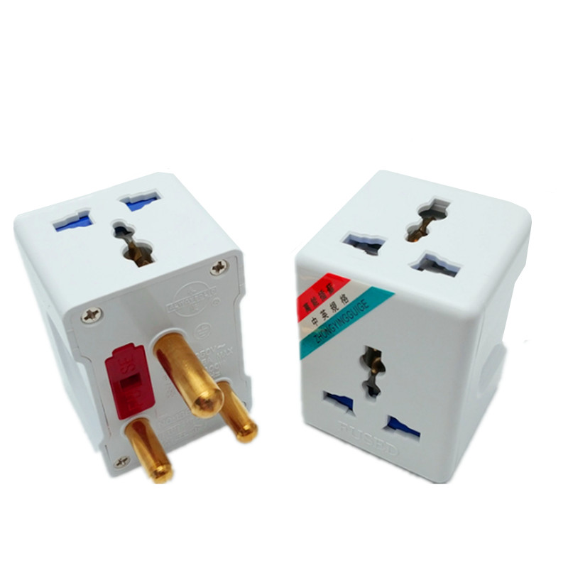 South Africa 3 Round Pin Electrical Plug Socket 15A 250V AC Adapter Pure Copper Travel Converter Power gsm Outlet With F