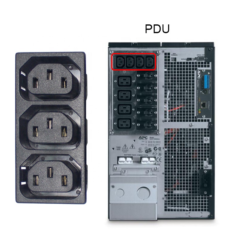 PDU  Snap-in AC power 3 gang outlet C13 socket