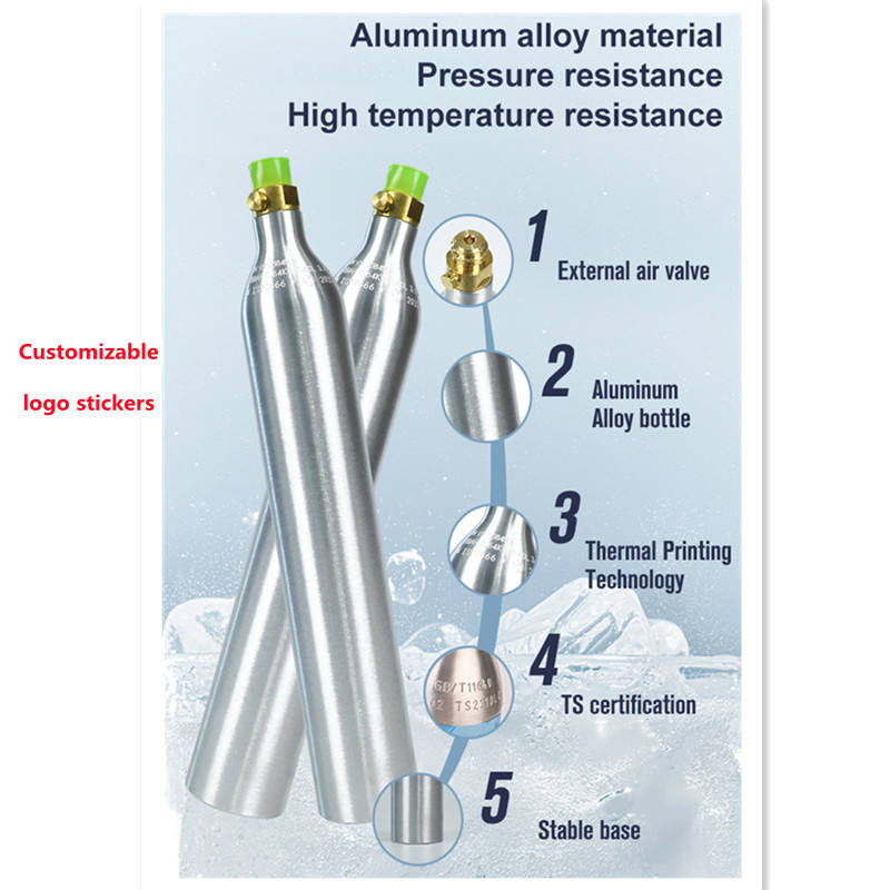 Refillable Gas Bottle 0.6 L Co2 Tank sodamaker 360g Co2 gas Cylinder For Vending Machine Soda Water Maker