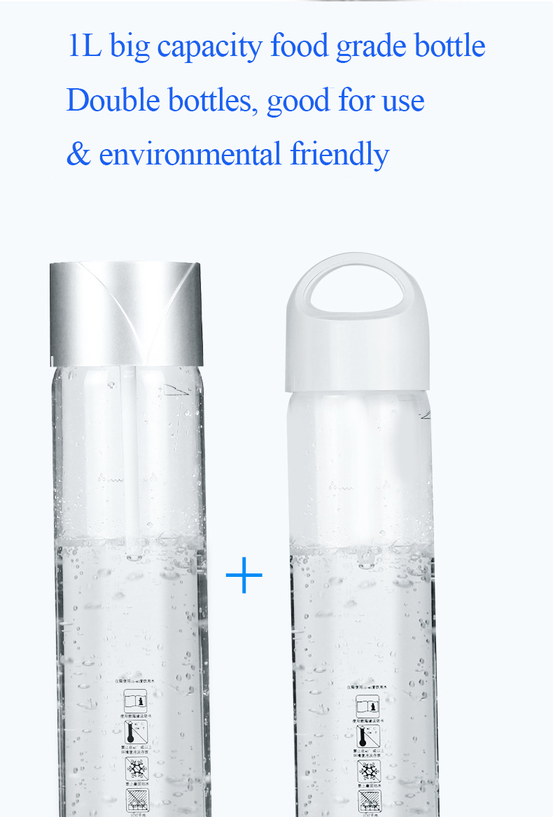 Plastic Bottle for Sparkling Bubble Water Soda Carbonated Drink Maker 1L CO2 Gas Mixing Bottle for Business Store