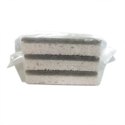 Kitchen cleaning scrubber cellulose sponge scrub with scouring pad