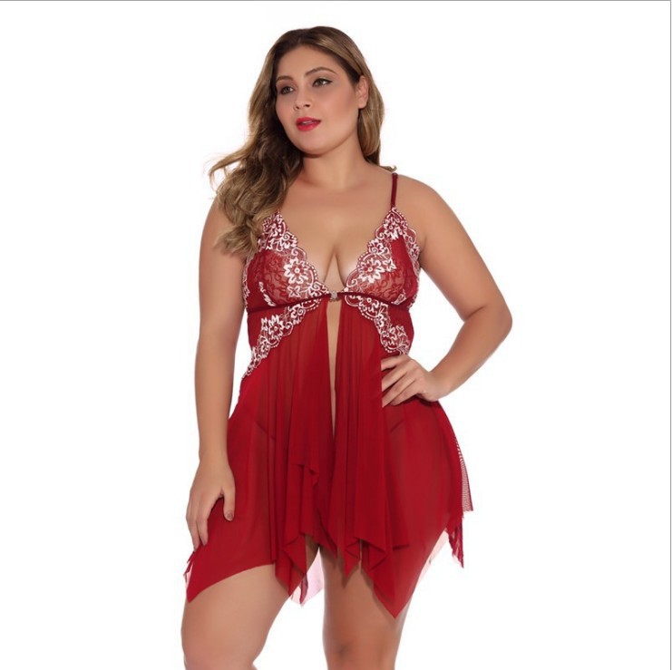 Dropshiping Lingerie for Women Front Closure Babydoll Lace Chemise V Neck Mesh Sexy Babydoll Satin Femme Women Lingerie