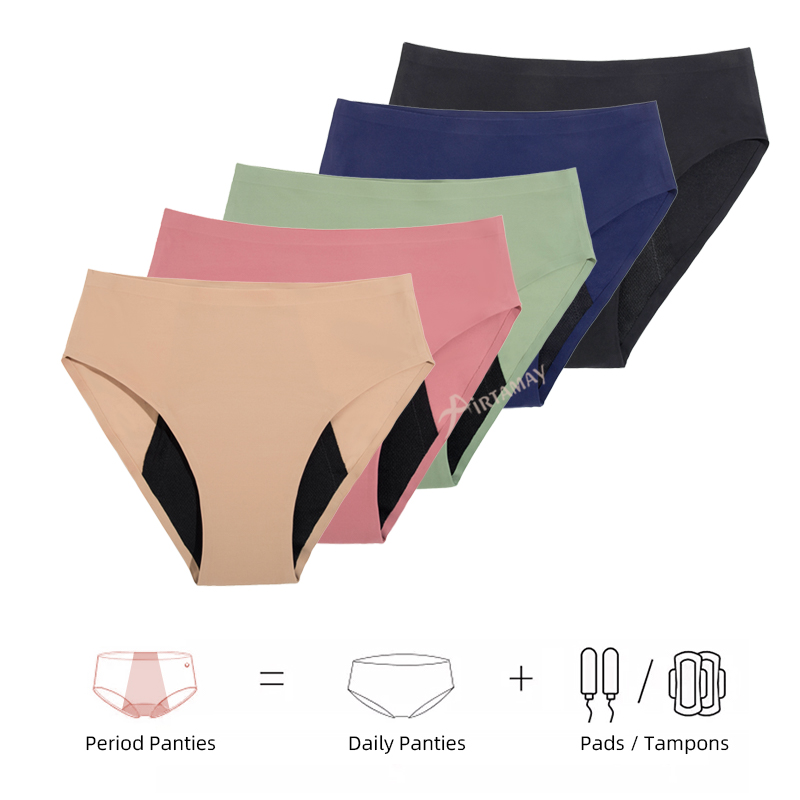 Max10 4 layers 55ml leakproof high waist underwear period panties women seamless menstrual underpants culotte menstruell
