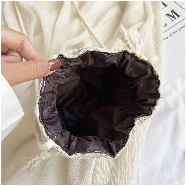 Mini Printed Drawstring Bucket Bag with Daisy Crossbody Strap Small Pouch Favor, Women's & Ladies' Handbags