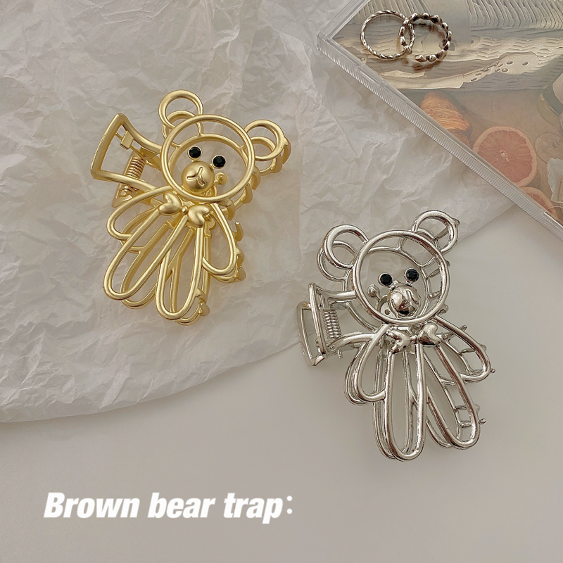Korea cute metal bear rabbit hair claw alloy temperament clip headdress butterfly hair claw clips