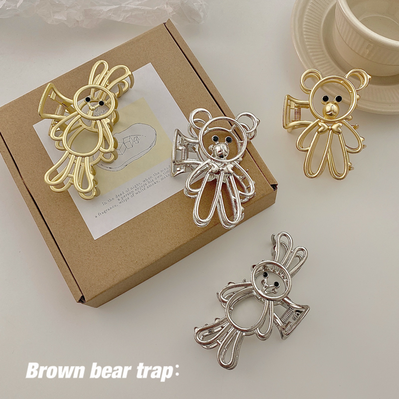 Korea cute metal bear rabbit hair claw alloy temperament clip headdress butterfly hair claw clips