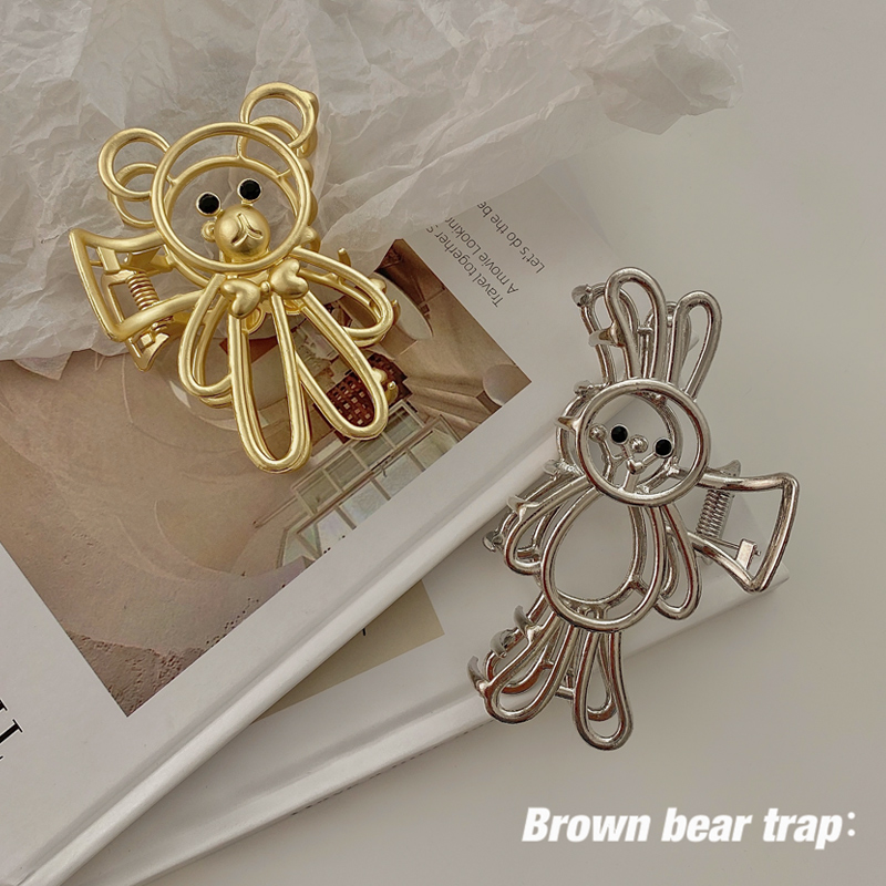 Korea cute metal bear rabbit hair claw alloy temperament clip headdress butterfly hair claw clips