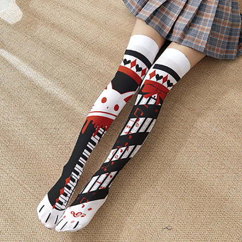   20D  cartoon funny socks Cute lolita printing designer Women's  Hosiery thigh high stockings