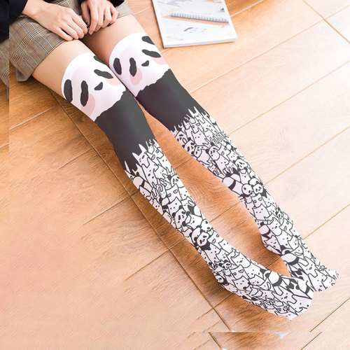   20D  cartoon funny socks Cute lolita printing designer Women's  Hosiery thigh high stockings