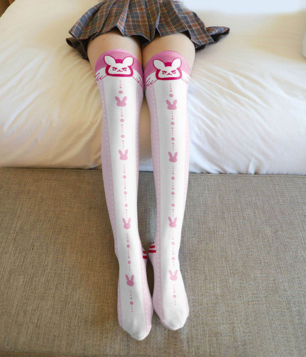   20D  cartoon funny socks Cute lolita printing designer Women's  Hosiery thigh high stockings