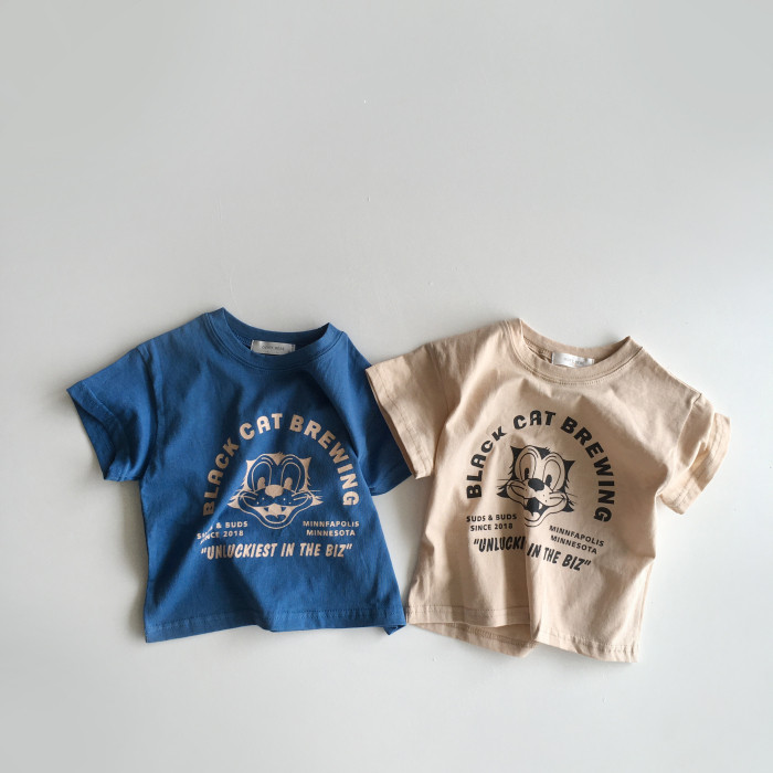 baby t-shirts Baby's short sleeve top boy organic bamboo cotton casual cartoon printed T-shirt toddler t shirt plain