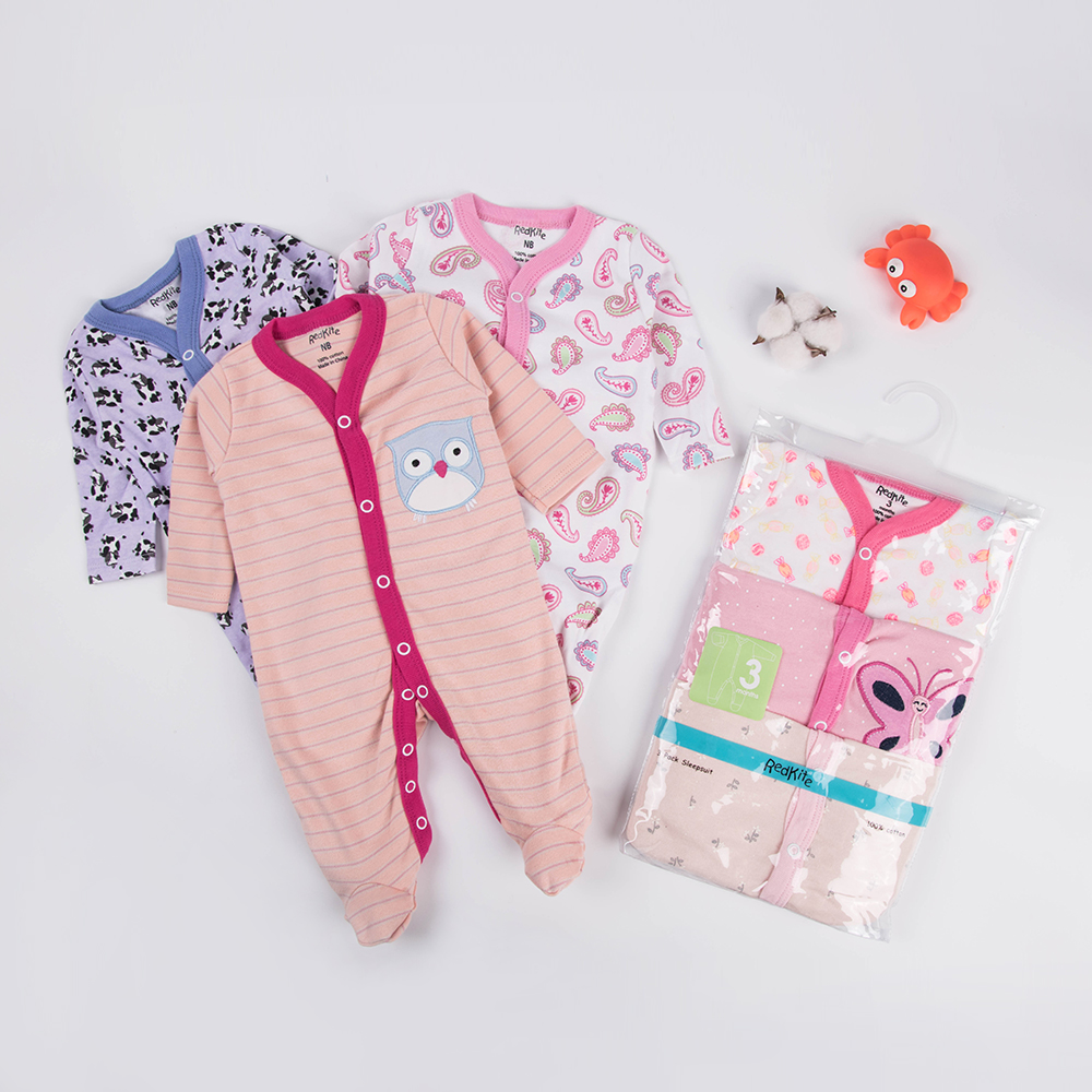 High Quality Newborn Baby Boy Romper Long Sleeve Footed Pyjamas