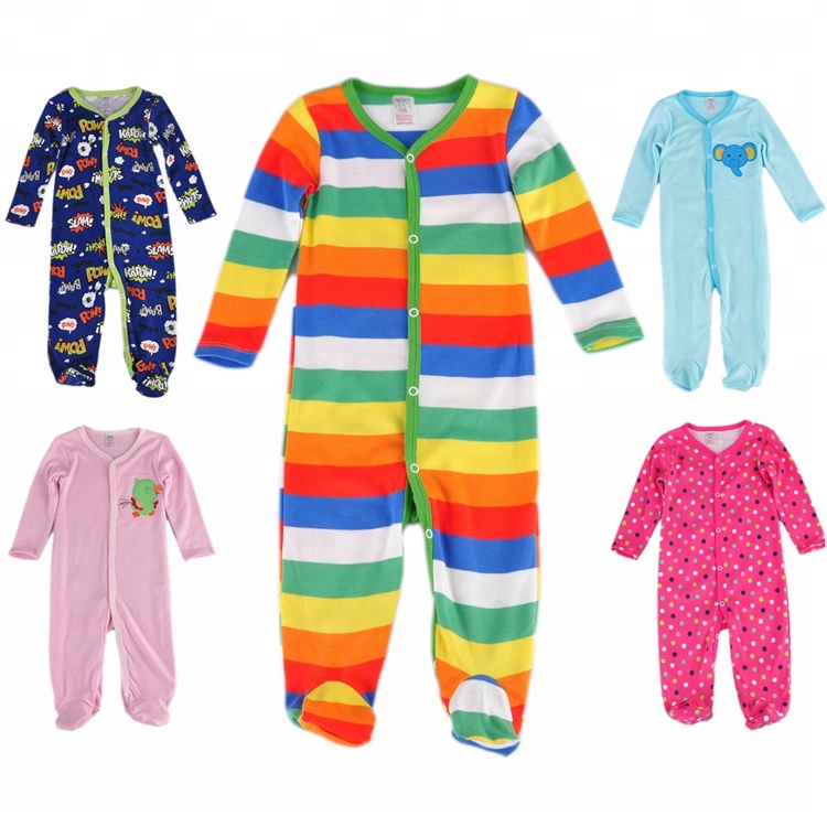 High Quality Newborn Baby Boy Romper Long Sleeve Footed Pyjamas