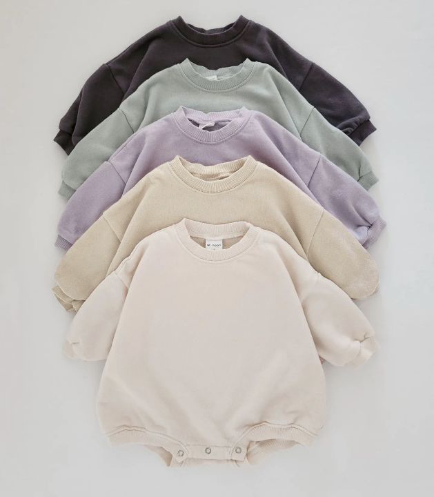 Newborn Infant Baby Girl Boy Sweatshirt Romper Toddler Long Sleeve Basic Cotton Oversize Rompers Baby Clothes 