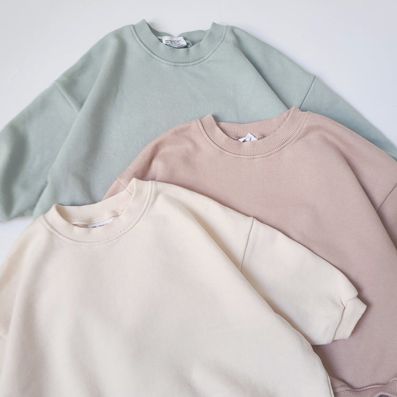 Newborn Infant Baby Girl Boy Sweatshirt Romper Toddler Long Sleeve Basic Cotton Oversize Rompers Baby Clothes 