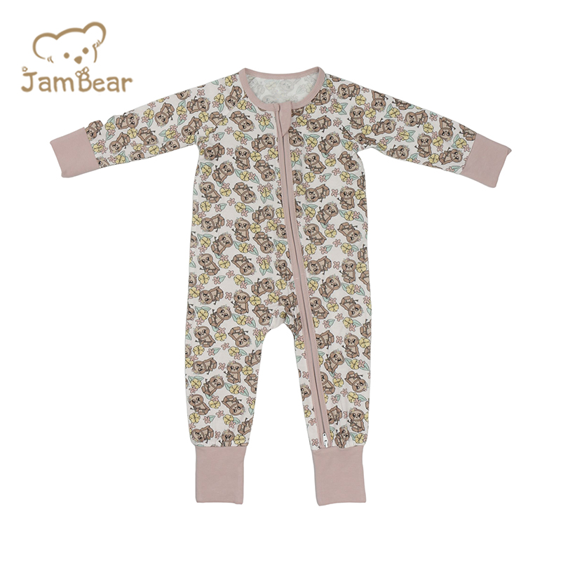 baby rompers two way zipper Eco-friendly infant sleepsuit long sleeve baby jumpsuit organic bamboo toddler romper