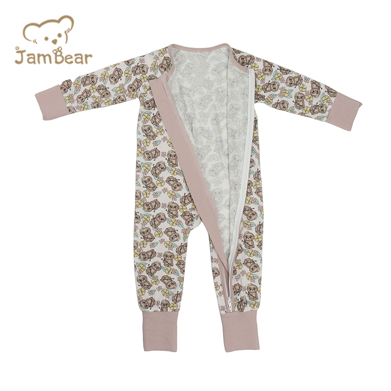 baby rompers two way zipper Eco-friendly infant sleepsuit long sleeve baby jumpsuit organic bamboo toddler romper