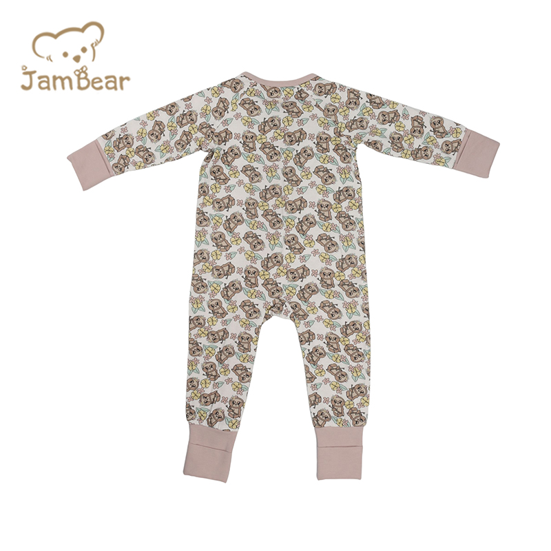baby rompers two way zipper Eco-friendly infant sleepsuit long sleeve baby jumpsuit organic bamboo toddler romper