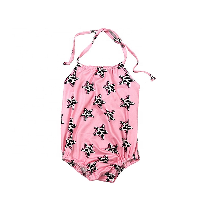 Sasa  mameluco del bebe summer sleeveless  print western baby kids halter bubble romper