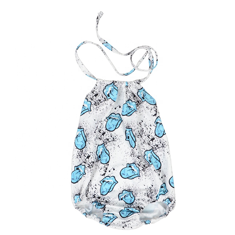 Sasa  mameluco del bebe summer sleeveless  print western baby kids halter bubble romper
