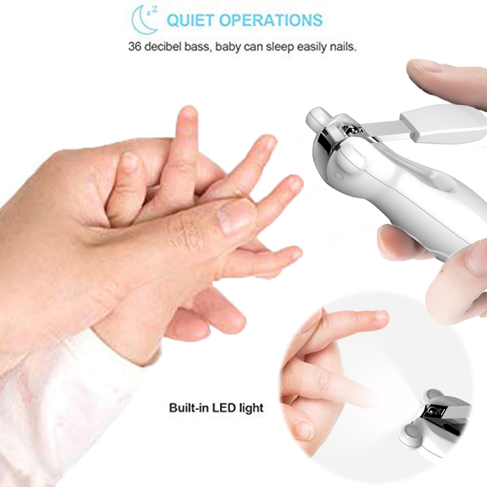 new arrival  baby nail care grooming kit 2 in 1  electric baby kids trimmer nail care  with LED lights