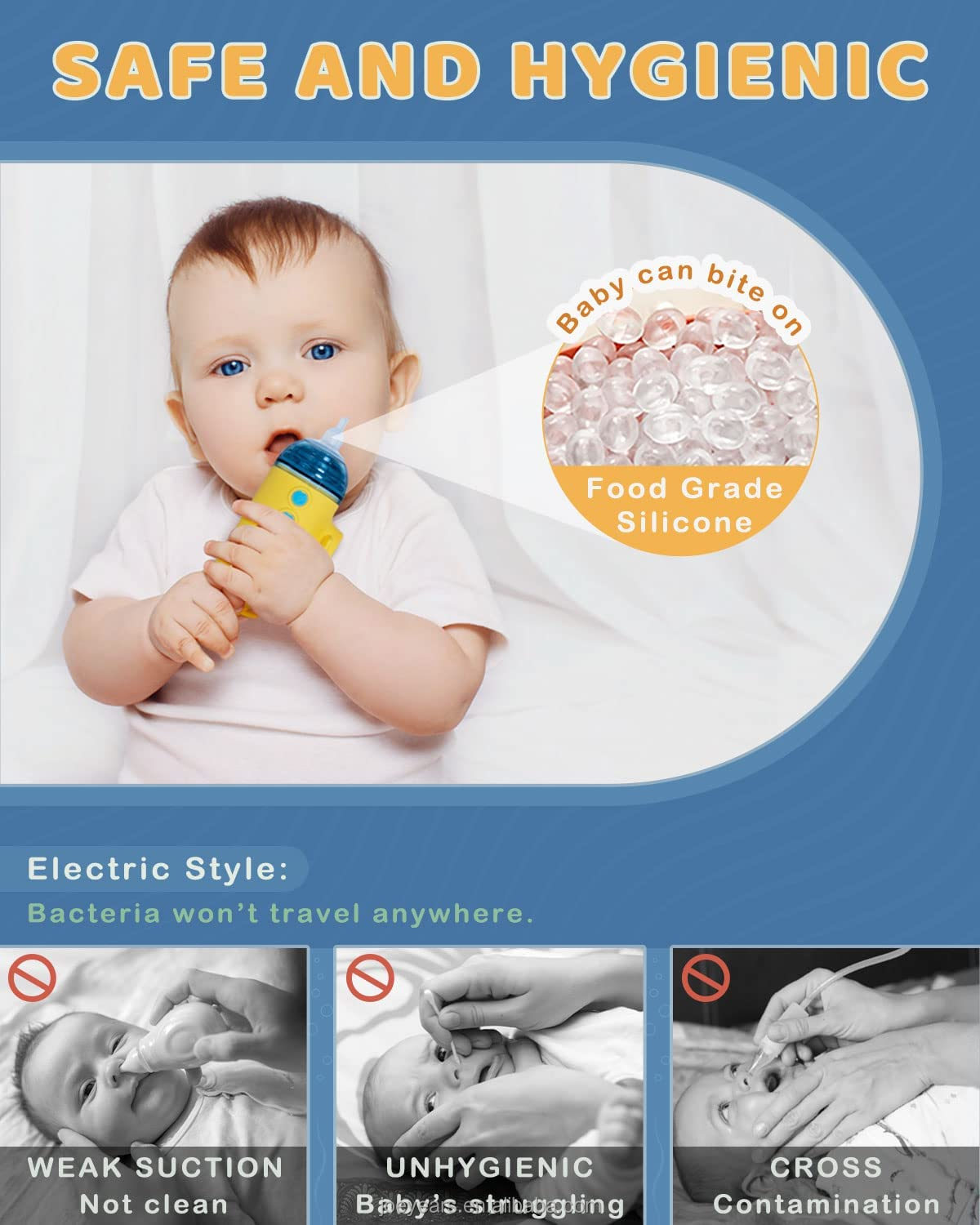 Baby Vacuum Nasal Aspirator Care Kit Nose Suction For Baby