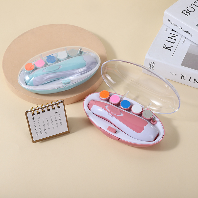 6in1 New Baby Electric Nail Trimmer Kid Nail Polisher Tool Baby Care Kit Manicure Set Easy To Trim For Newborn