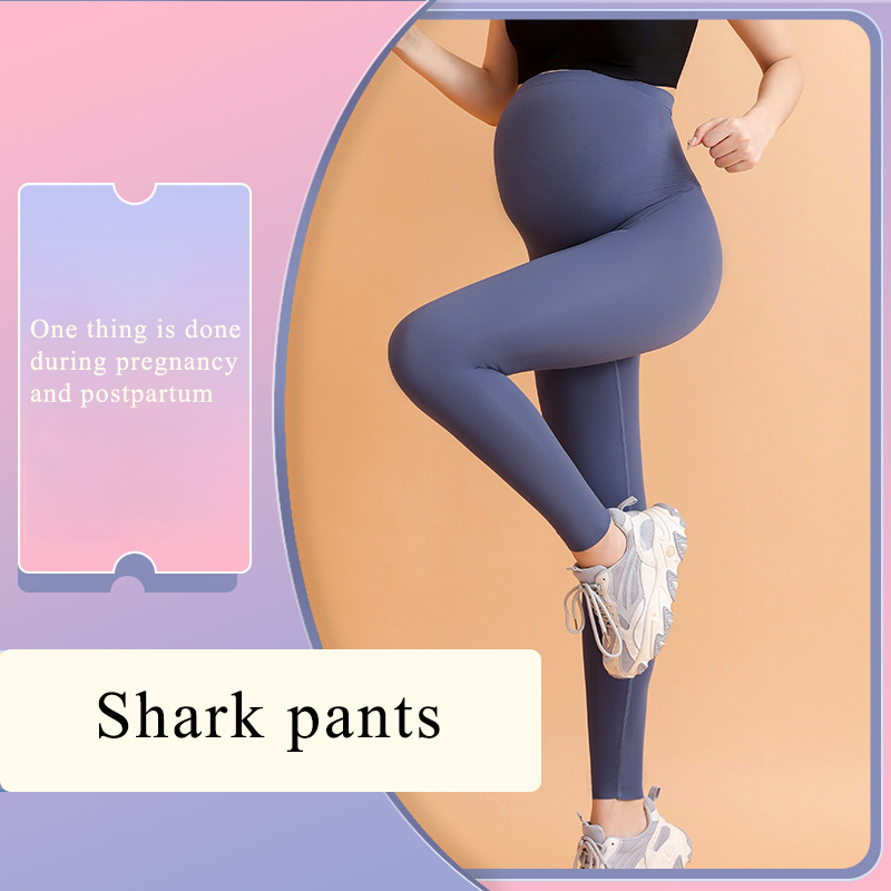 Plus Size Maternity Yoga Pants Set Women's Pregnant Leggings with Belly Support, Maternity Clothing