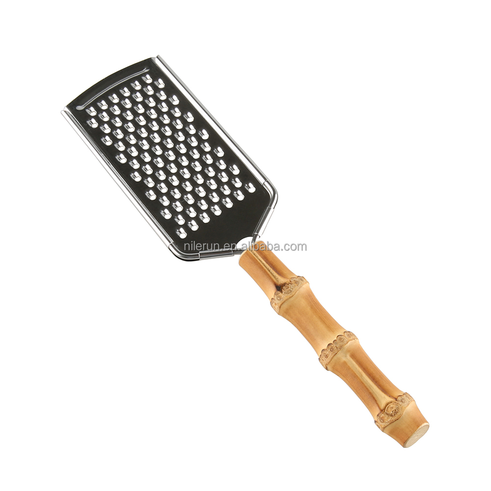 Stainless Steel Bamboo Root Wood Handle Ginger Lettuce Potato Carrot Vegetable Shredding Board Lemon Zester Cheese Grate