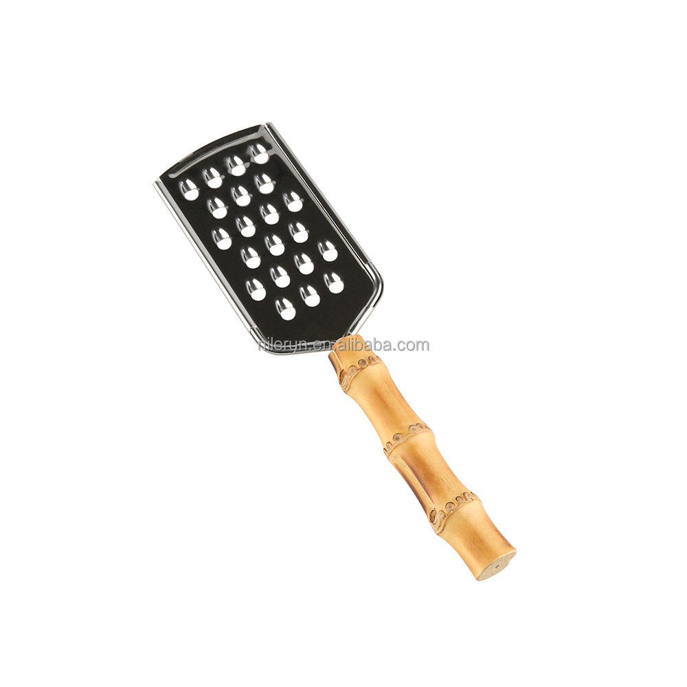 Stainless Steel Bamboo Root Wood Handle Ginger Lettuce Potato Carrot Vegetable Shredding Board Lemon Zester Cheese Grate
