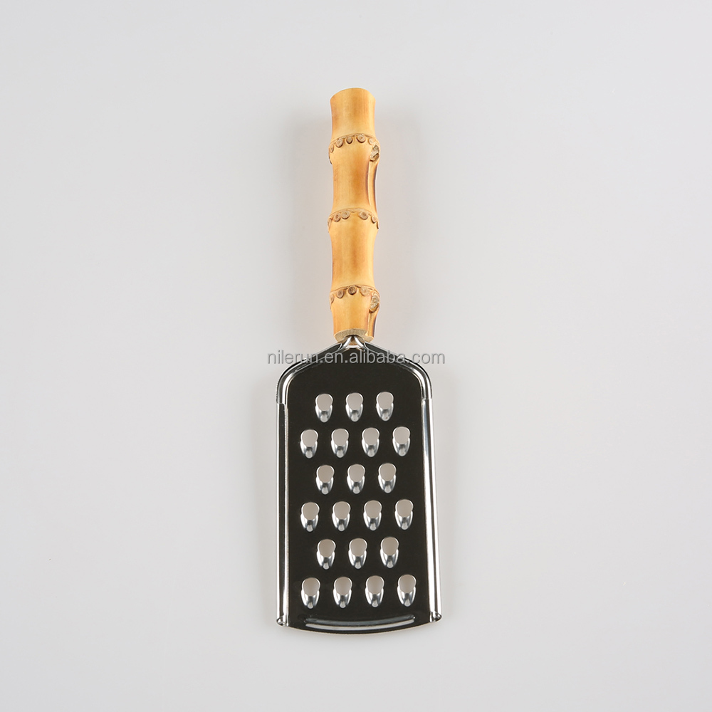 Stainless Steel Bamboo Root Wood Handle Ginger Lettuce Potato Carrot Vegetable Shredding Board Lemon Zester Cheese Grate