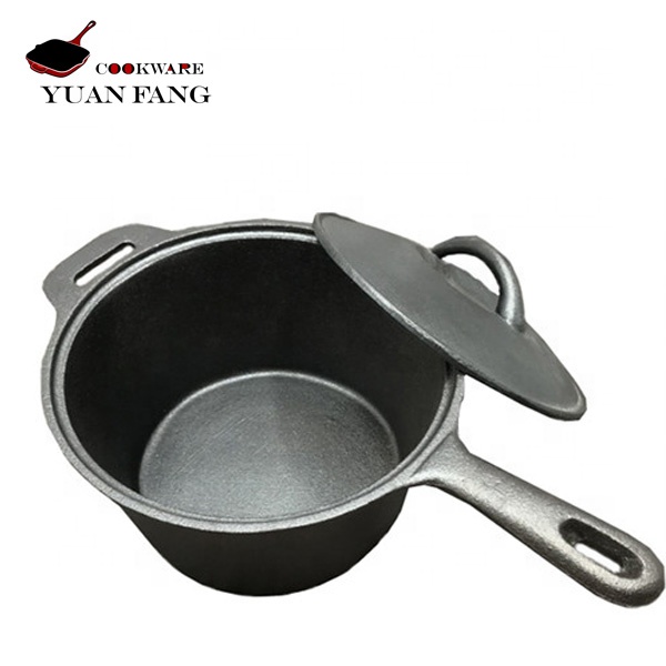 19/21CM Cast Iron Milk Pot Uncoated Non-Stick Household Multi-Function Soup Pot Baby Food Supplement Pot
