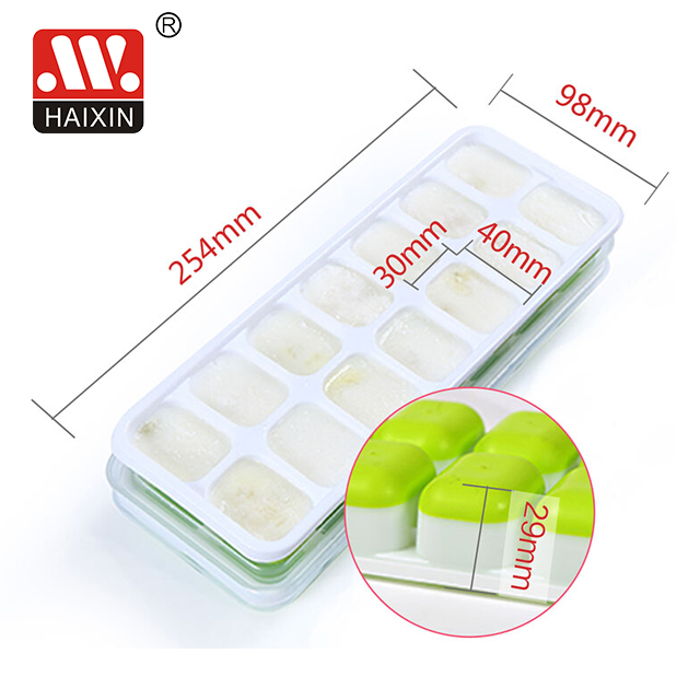 BPA-free Plastic 16 Cavities Ice Cube Trays With Lid Ice Molding Trays
