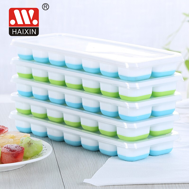 BPA-free Plastic 16 Cavities Ice Cube Trays With Lid Ice Molding Trays