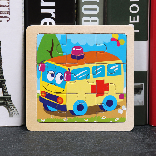 Children's wooden puzzle animal puzzle game for early childhood children learning toys 6 sets random