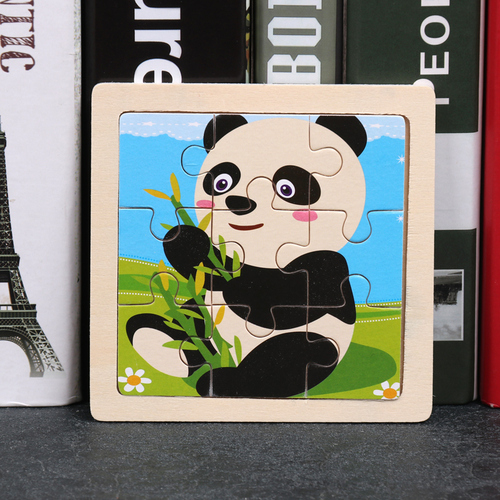 Children's wooden puzzle animal puzzle game for early childhood children learning toys 6 sets random