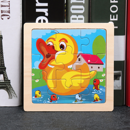Children's wooden puzzle animal puzzle game for early childhood children learning toys 6 sets random