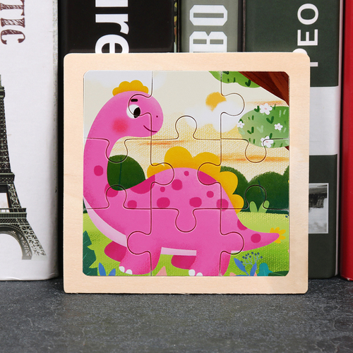 Children's wooden puzzle animal puzzle game for early childhood children learning toys 6 sets random