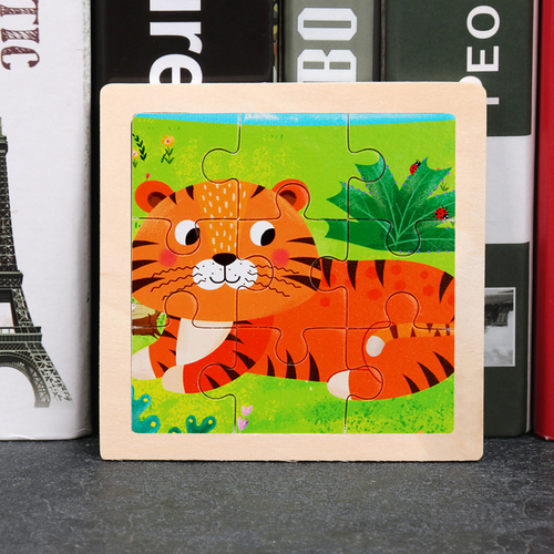 Children's wooden puzzle animal puzzle game for early childhood children learning toys 6 sets random