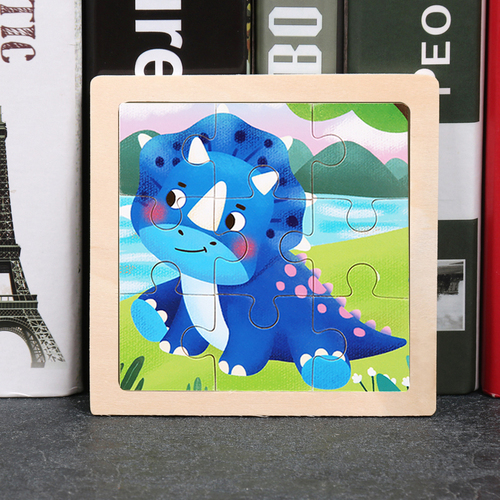 Children's wooden puzzle animal puzzle game for early childhood children learning toys 6 sets random