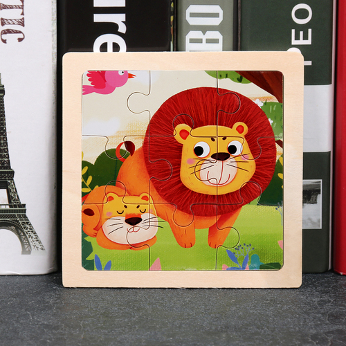 Children's wooden puzzle animal puzzle game for early childhood children learning toys 6 sets random