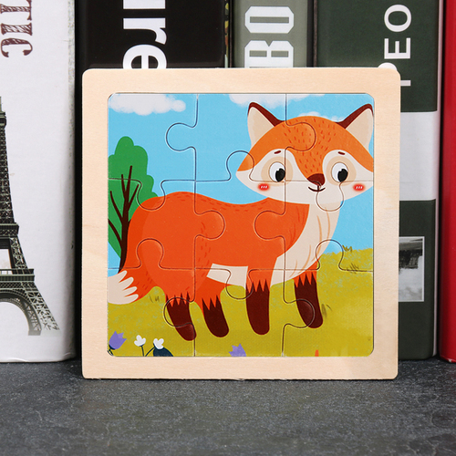 Children's wooden puzzle animal puzzle game for early childhood children learning toys 6 sets random