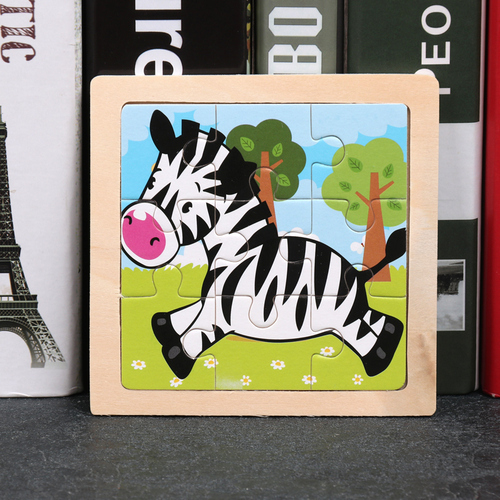 Children's wooden puzzle animal puzzle game for early childhood children learning toys 6 sets random