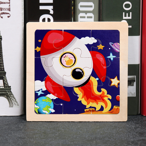 Children's wooden puzzle animal puzzle game for early childhood children learning toys 6 sets random