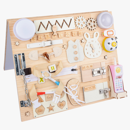 2021 Wooden toy Baby Children Sensory Toddler Toddler Busy board