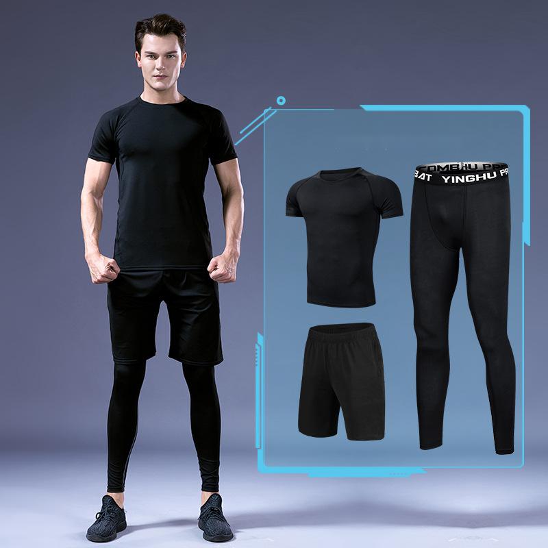Men's Short Sleeve Workout Shirts Fitness Wear Top Gym Sportswear Men Activewear Sport Suits