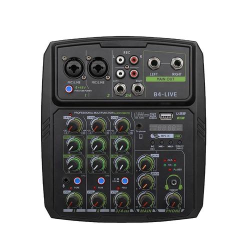 Demao B4-LIVE Phone live broadcast sound card home music production 4 channels mini audio mixer