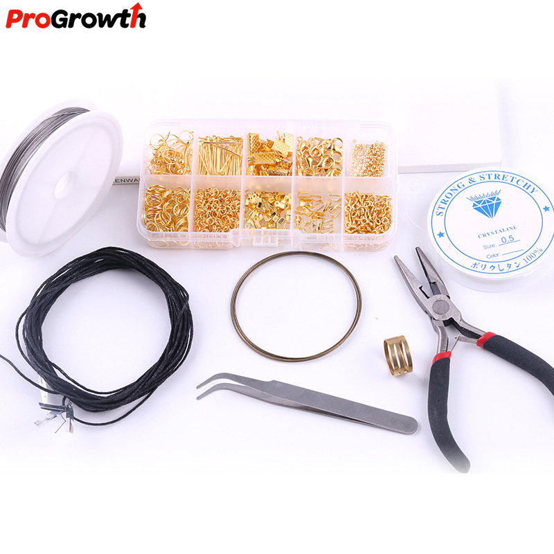 Jewelry Findings Tools Kit Earring Hooks Lobster Accessories Clasp Long Nose Pliers Jewelry DIY Making Hand Tools