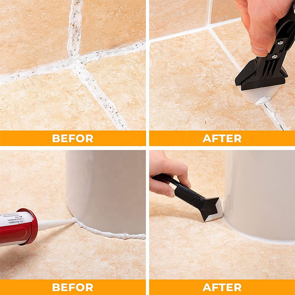 Hot Sale 3 in 1 Silicone Sealant Replace & Removal Tool  Caulking Tool Kit with 4 pcs of Sealant Tool