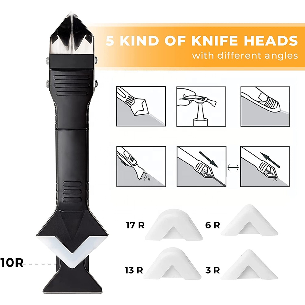 Hot Sale 3 in 1 Silicone Sealant Replace & Removal Tool  Caulking Tool Kit with 4 pcs of Sealant Tool